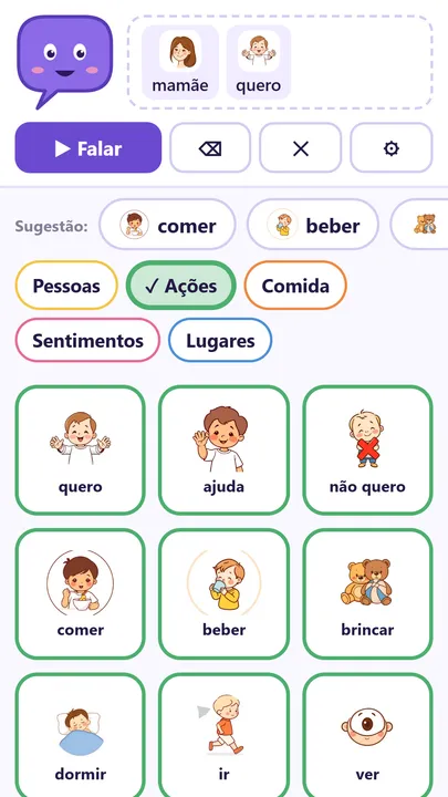 Sugestão de palavras